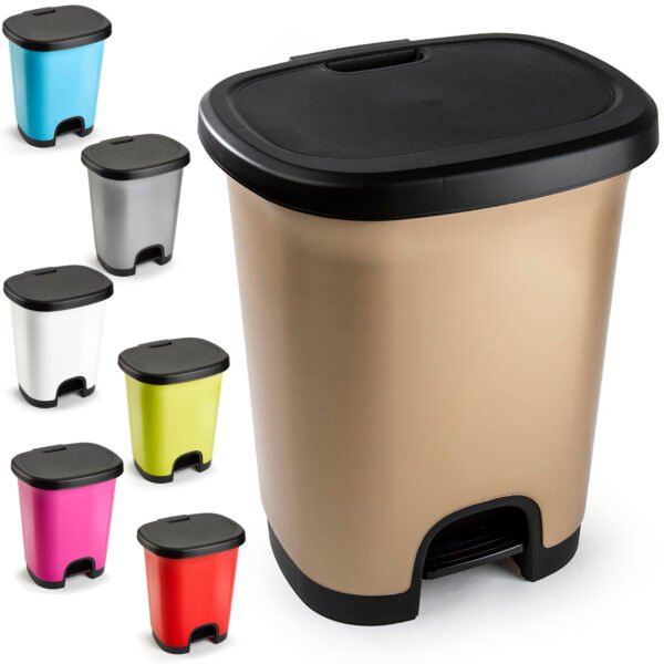 Cubo de basura con pedal 27L 18L resistente y decorativo en varios colores