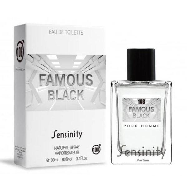 Colonia masculina amaderada oriental Famous Black 100 ml