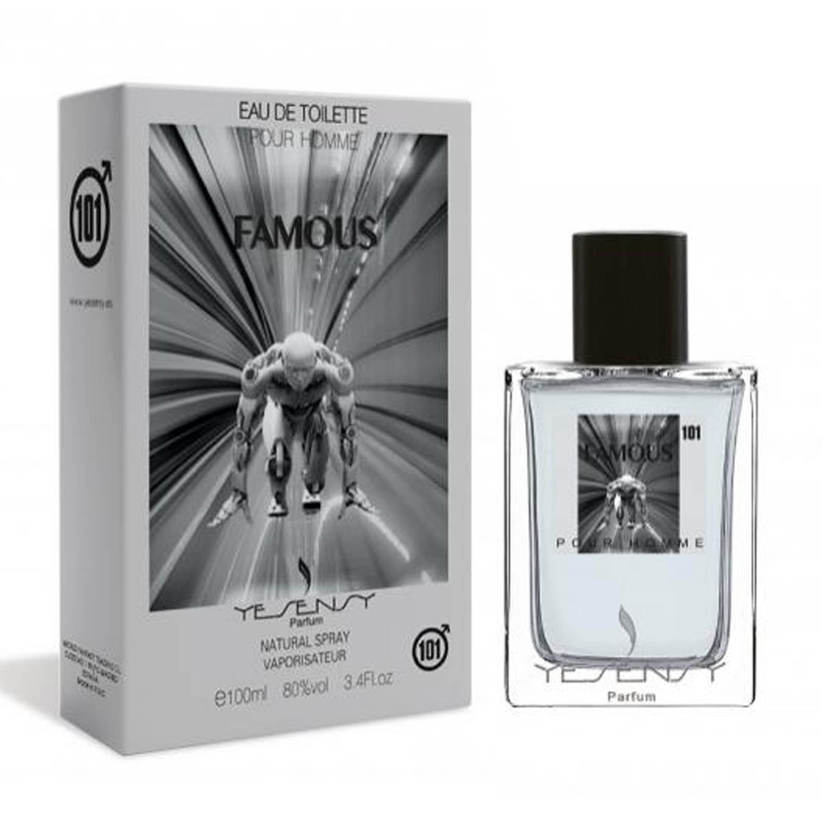 Famous colonia hombre 100 ml amaderado cítrico.