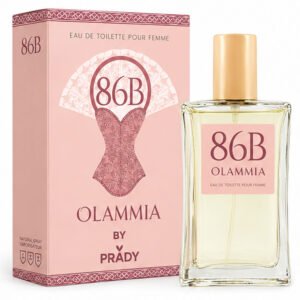rasco y caja de la colonia femenina Olammia By Prady de 100 ml con diseño elegante