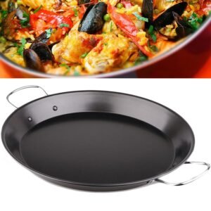 Paellera de acero esmaltado antiadherente para inducción y horno