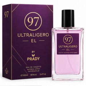Frasco y caja de la colonia masculina Ultraligero El By Prady de 100 ml