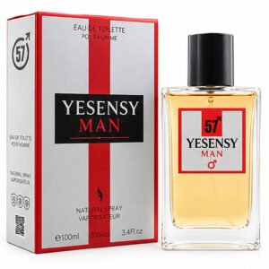 Frasco y caja de la colonia masculina Yesensy Man de 100 ml.