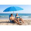 sombrilla playa 220 cm UV50 mástil inclinable aluminio azul