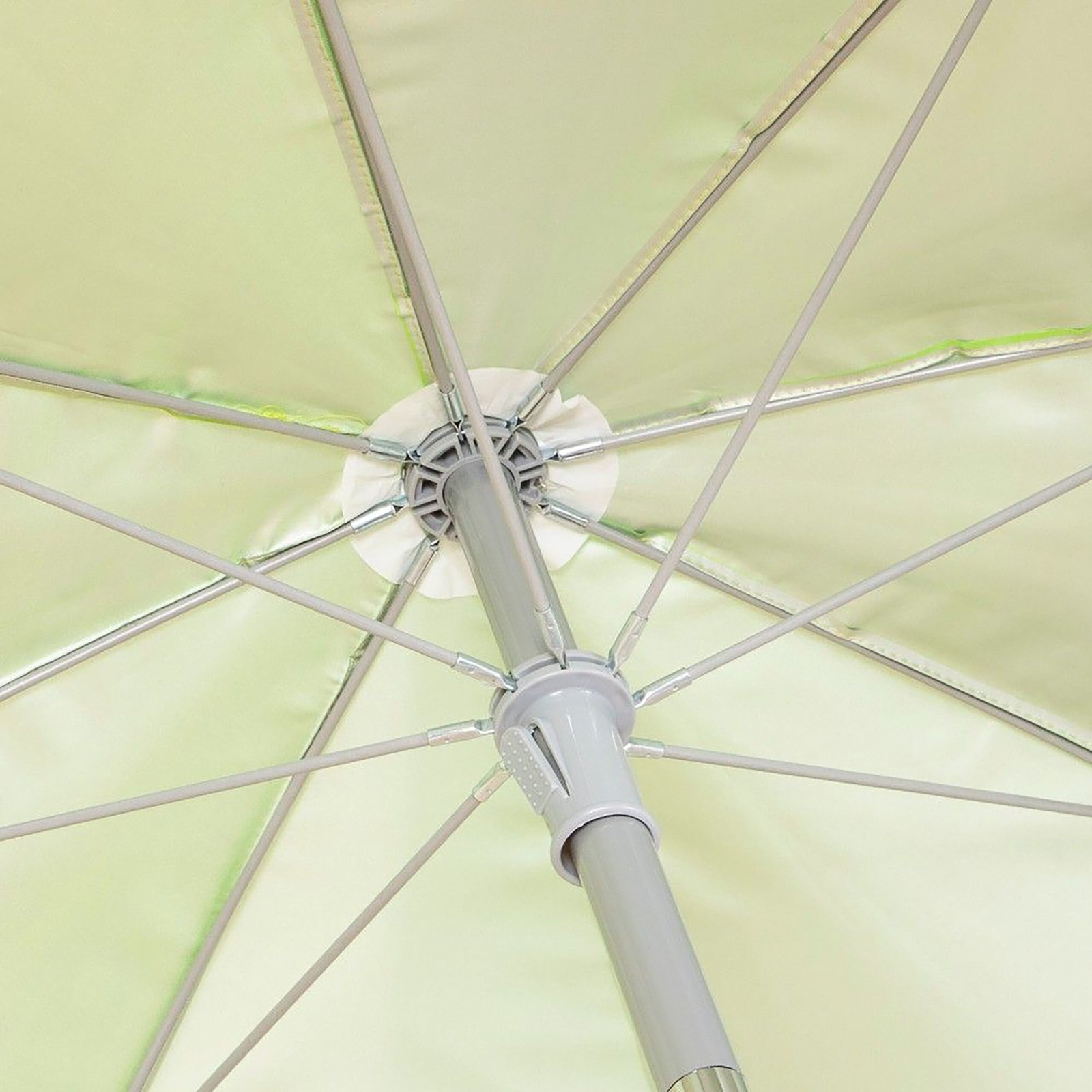Sombrilla de Playa Ø220 cm con Mástil Inclinable y Regulable 28/32 mm | Tejido Poliéster UV50 con Revestimiento Plateado | 8 Varillas Fibra de Vidrio Antiviento | Mástil Aluminio Ultrarresistente + Bolsa Transporte - Imagen 7
