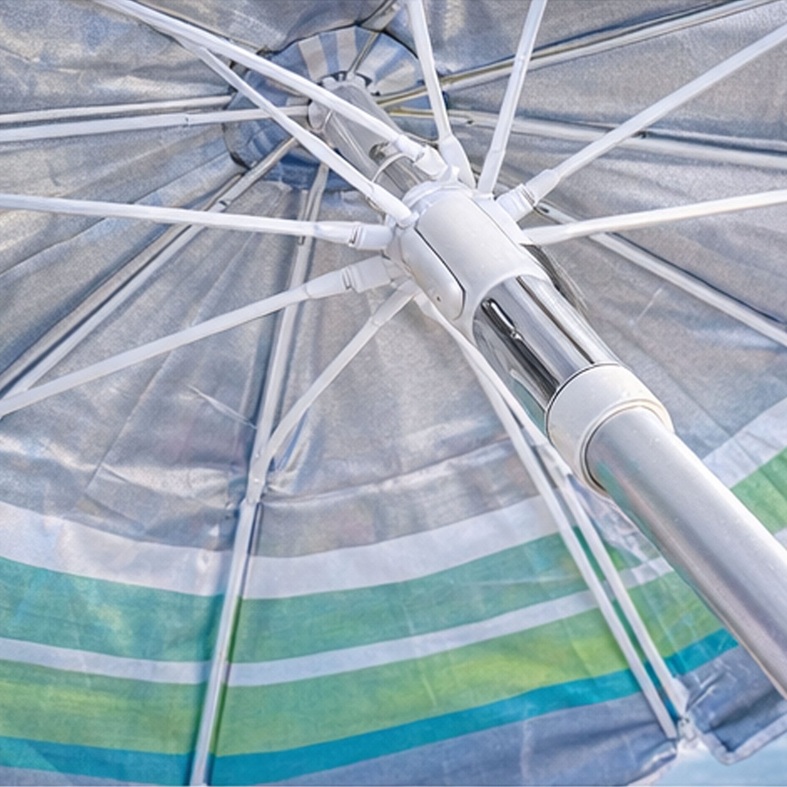 Sombrilla de Playa 200 cm Inclinable | Protección Solar UPF 50+ UVA | Mástil Extensible con Punta para Arena | 3 Colores Disponibles | Ligera con Funda de Transporte - Imagen 8