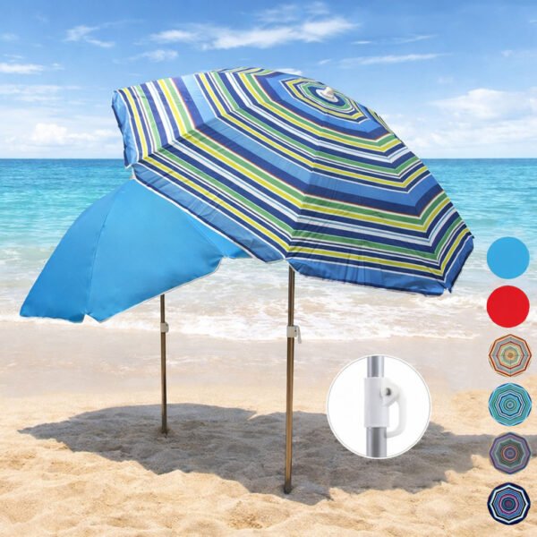 sombrilla playa 200 cm protección uv ajustable