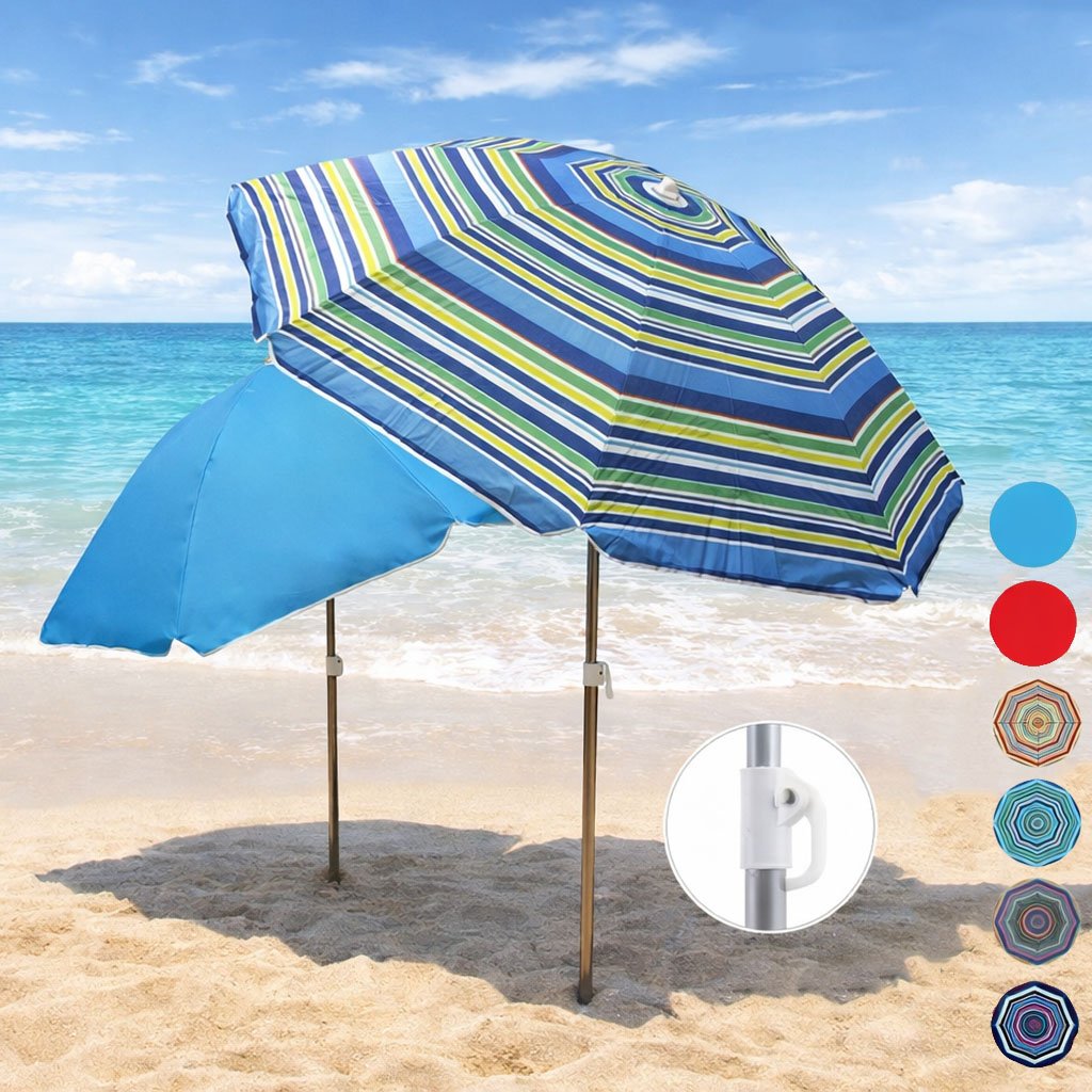 sombrilla playa 200 cm protección uv ajustable