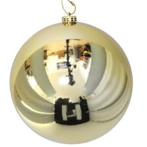 Bola de Navidad decorativa de gran tamaño color oro brillante de 20 cm para árbol navideño en MegaSharkCo.