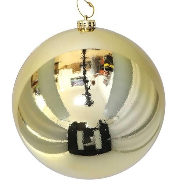 Bola de Navidad decorativa de gran tamaño color oro brillante de 20 cm para árbol navideño en MegaSharkCo.