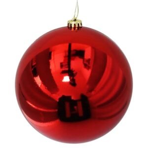 Bola de Navidad decorativa de gran tamaño color rojo brillante de 15 cm para árbol navideño en MegaSharkCo.
