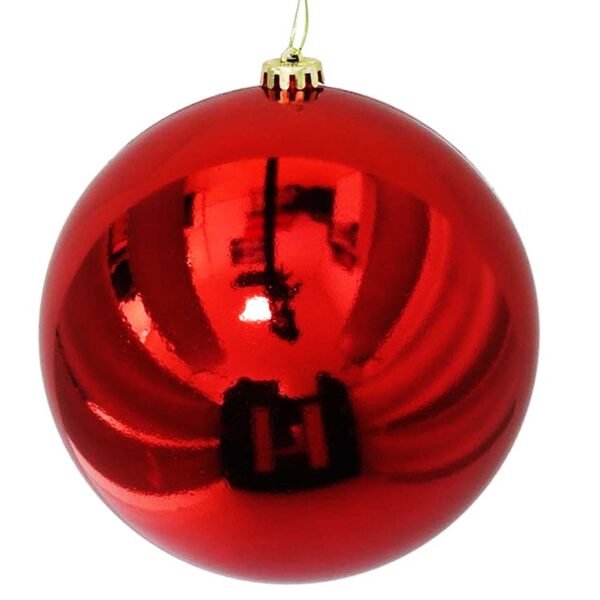Bola de Navidad decorativa de gran tamaño color rojo brillante de 20 cm para árbol navideño en MegaSharkCo.