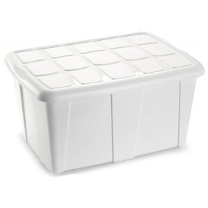 Caja organizadora blanca opaca de 60 litros de gran resistencia de MegaSharkCo.
