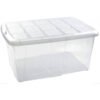 Caja de almacenamiento de 60 litros en color blanco translúcido de MegaSharkCo.