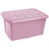 Caja organizadora de 60 litros en tono rosa palo pastel de MegaSharkCo.
