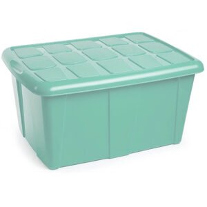 Caja de almacenamiento de 60 litros en color verde palo de MegaSharkCo.