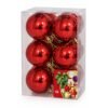 Set de 12 bolas de Navidad rojas brillantes de 6 cm en blíster transparente de MegaSharkCo.