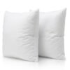 Dos rellenos de cojín decorativo de 45x45 cm color blanco con fibra mullida y diseño ergonómico de MegaSharkCo.