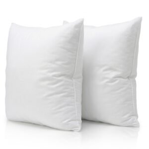 Dos rellenos de cojín decorativo de 45x45 cm color blanco con fibra mullida y diseño ergonómico de MegaSharkCo.